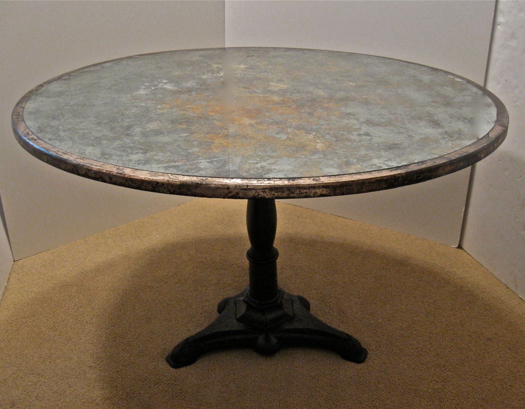 ROUND VARIEGATED MIRRORED DINING / CENTER TABLE 2