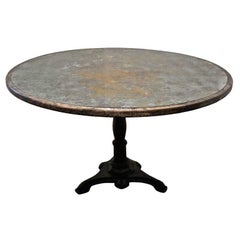 ROUND VARIEGATED MIRRORED DINING / CENTER TABLE