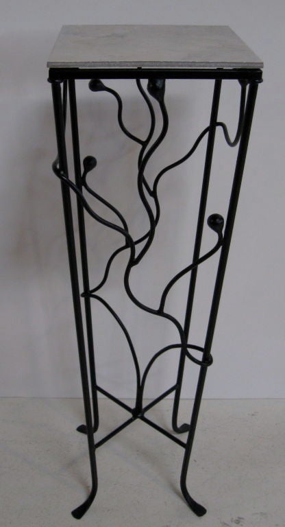 Set Of Three Wrought Iron Pedestals 4