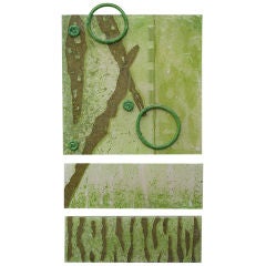 MIXED MEDIA TRIPTYCH ON CANVAS BY ELISE BLACK