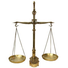 BRASS BALANCE SCALE WITH WEIGHTS