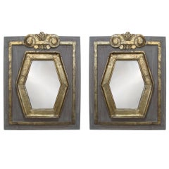 PAIR OF PAINTED MIRRORS