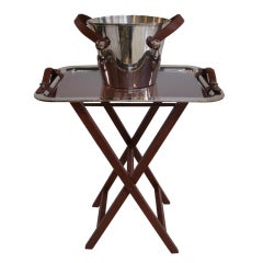 BUTLER'S TRAY TABLE WITH MATCHING ICE BUCKET