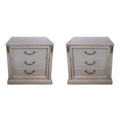 PAIR OF PAINTED BACHELOR CHESTS / NIGHT STANDS