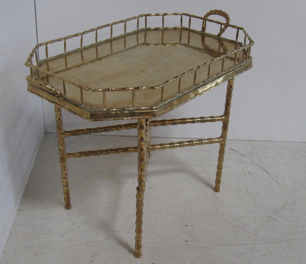 Folding Brass Tray Table 1