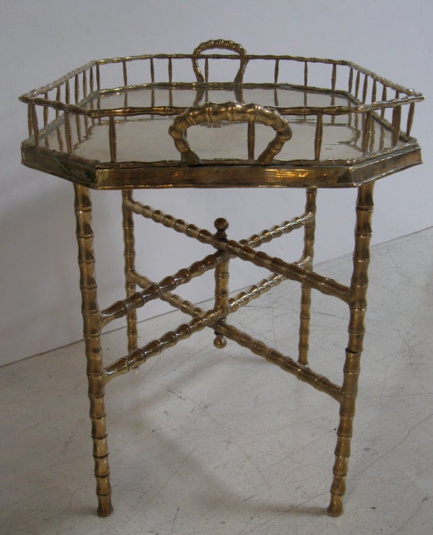 Folding Brass Tray Table 4