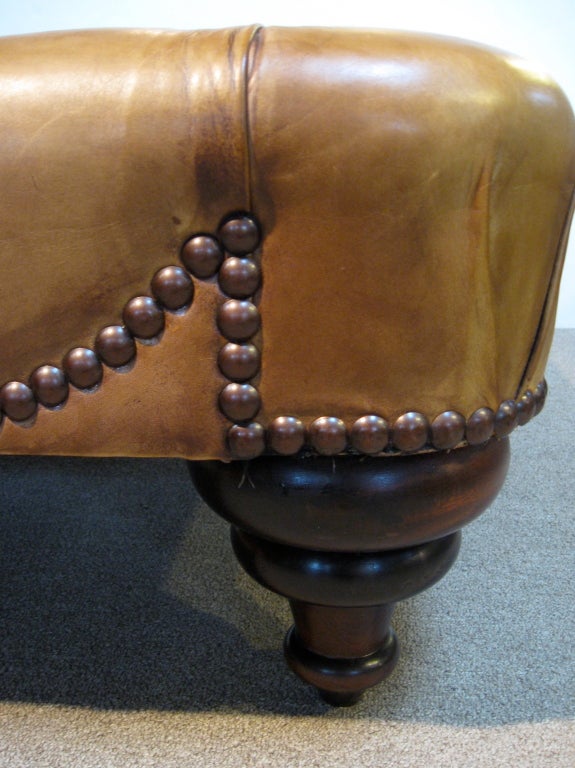 20th Century Large Leather Ottoman by George Smith