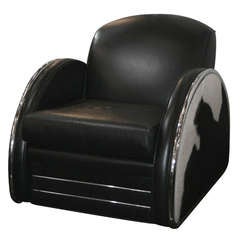 Streamline Art Deco Lounge Chair in the Manner of Donald Deskey