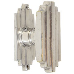 Art Deco Skyscraper Style Door Knob in Nickel