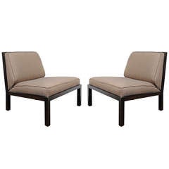 Pair Of Modernist Slipper Chairs by Michael Taylor for Baker