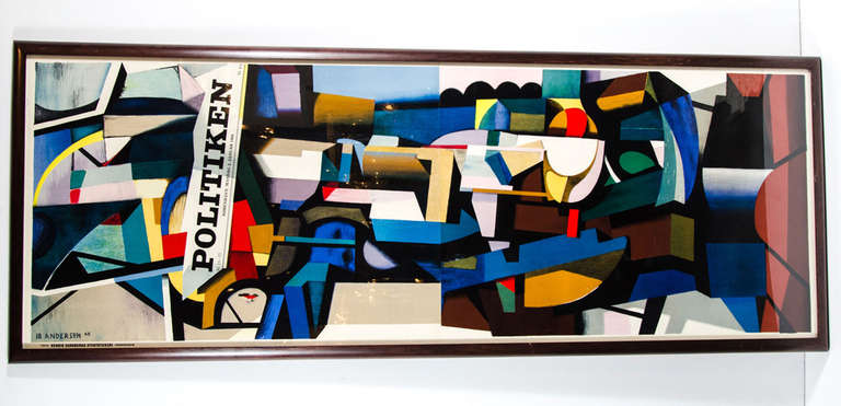 Significant 1965 "Politiken" Cubist Collage by Ib Andersen