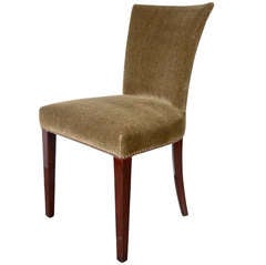 Fine Art Deco Occasional/Desk Chair in Mahogany & Sage Brown Mohair
