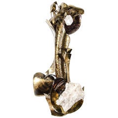 Impressive Linear Rock Crystal Geode Wall Sculpture by Marc D'Haenens 7