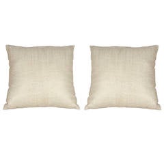 Custom Textured Woven Ivory Gold Pillows