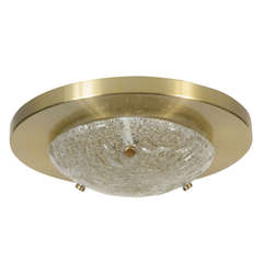 Mid-Century Modernst Flush Mount by Carl Fagerlund for Orrefors in Brushed Brass