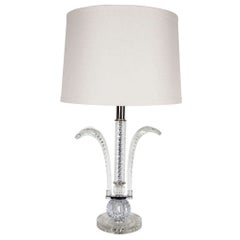 Exquisite and Elegant 1940s Hollywood Cut Crystal Plume Lamp by Grosfeld House