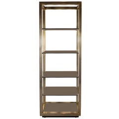 Exceptional Mid-Century Modernist Brass Etagere By Mastercraft