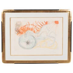 Original Etching with Hand Coloring by Salvador Dali "Elijah on His Chariot"