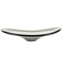Mid-Century Modernist Smoked Art Glass Bowl by Holmegaard