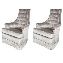Pair of Mid-Century Modernist High Backed Chairs in the Manner of James Mont 11