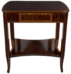 Art Deco Two-Tiered Occasional Table in Cuban and Exotic Mahogany Inlay