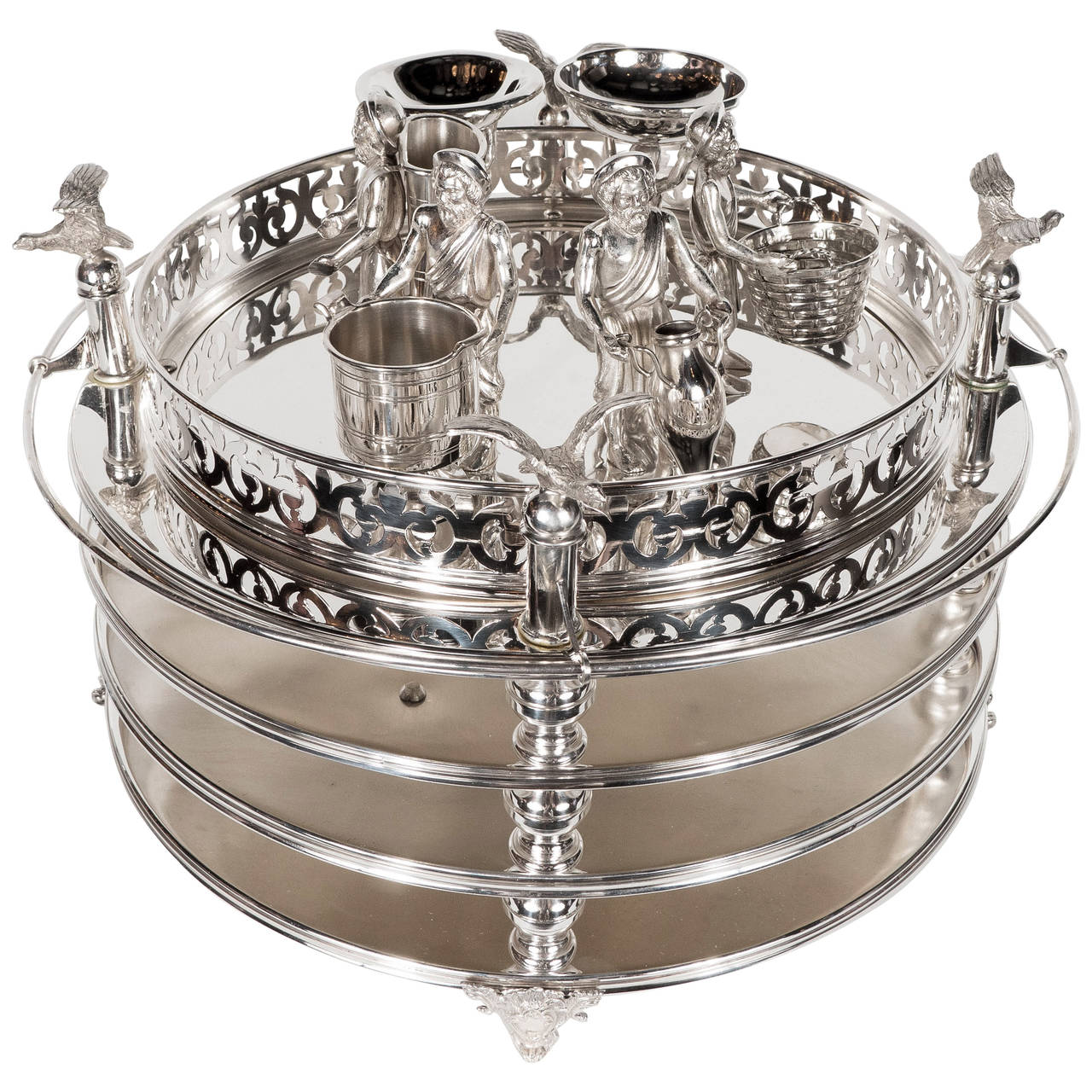 Museum Quality Antique Sterling Silver Figural Seder Plate at 1stDibs