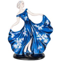 Vintage Ceramic Girl by Stephan Dakon for Goldscheider Named Dame Lydia