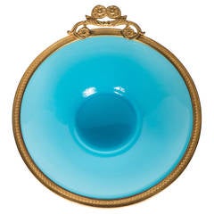 Exquisite Neoclassical Blue Opaline and Ormolu Bowl