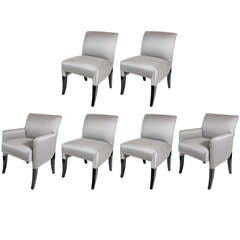 Luxe Set of 6 Mid-Century Saber Leg Dining Chairs