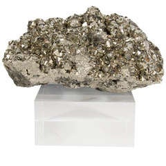 Rare & Impressive Pyrite Mineral Specimen on a Thick Lucite Base