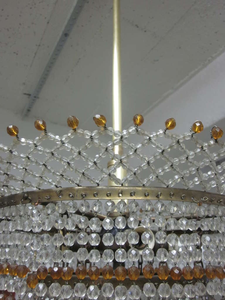 Venetian Mid-Century Modern Beaded Glass Pendant or Chandelier, 1930 For Sale 4