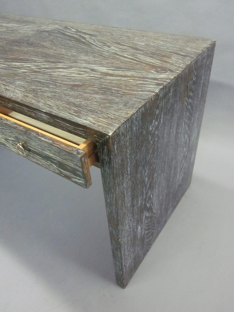 Contemporary Custom French Mid-Century Style Cerused Oak Desk, Jean-Michel Frank For Sale