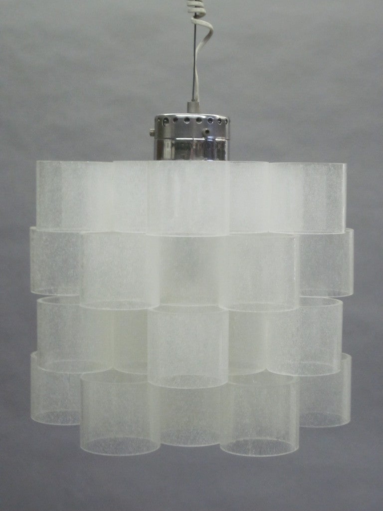 Italian Mid-Century Modern Lucite Pendant / Suspension Fixture In Good Condition For Sale In New York, NY