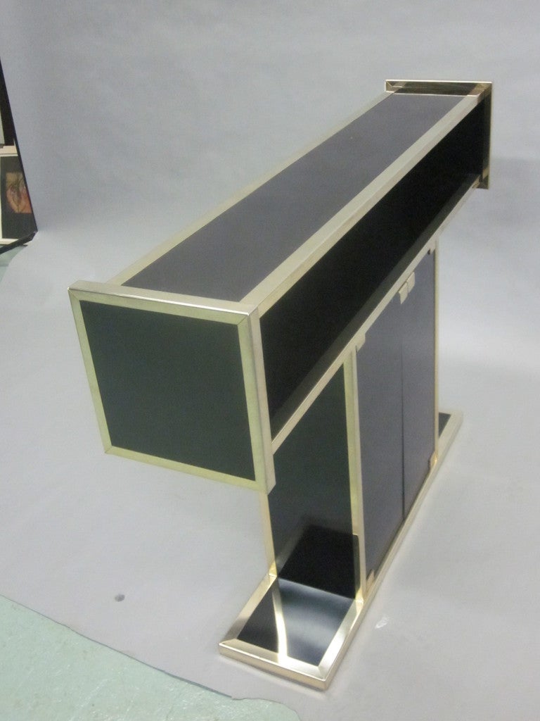 French Italian Mid-Century Modern Console, Bar and Sideboard in style of Willy Rizzo For Sale