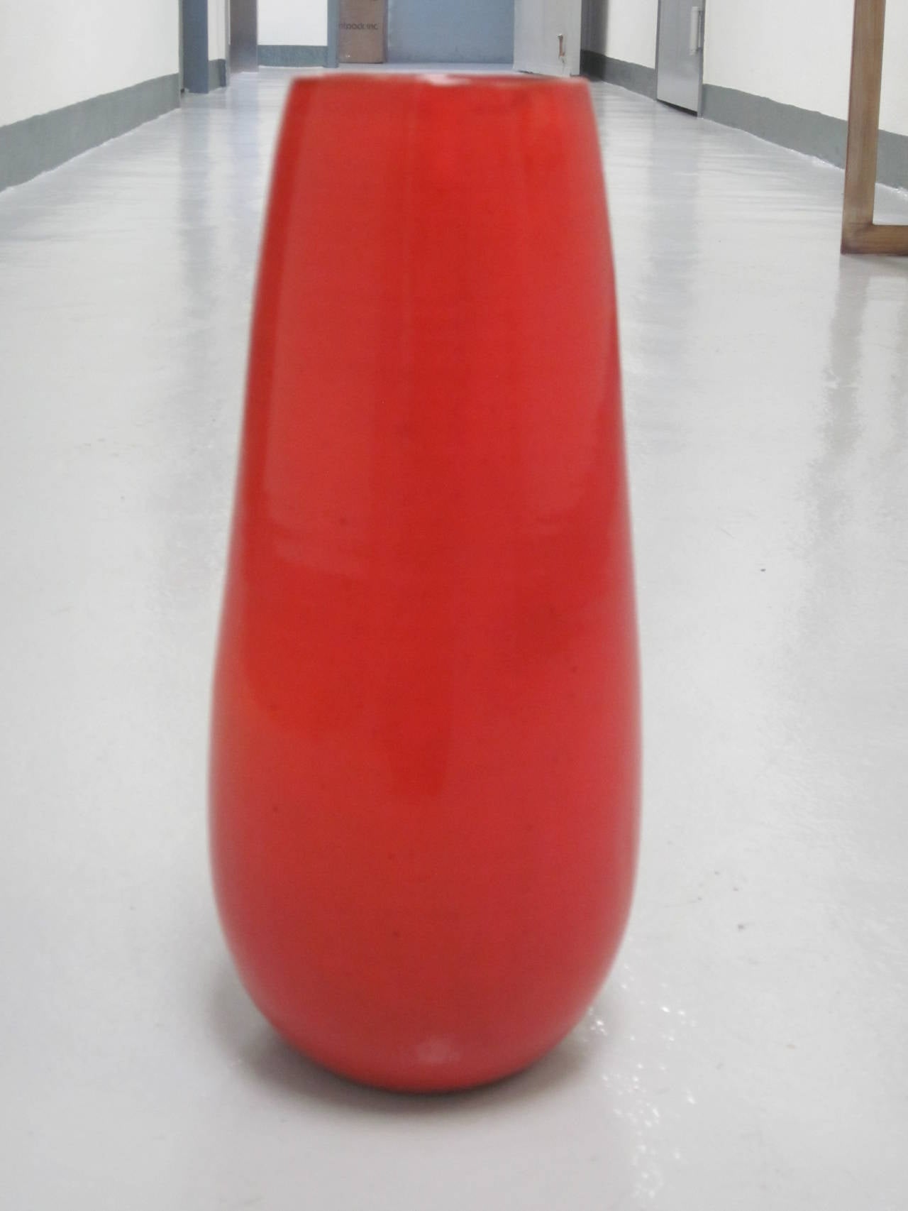 Large French Mid-Century Modern Glazed Ceramic Vase by Voltz for Vallauris In Good Condition In New York, NY