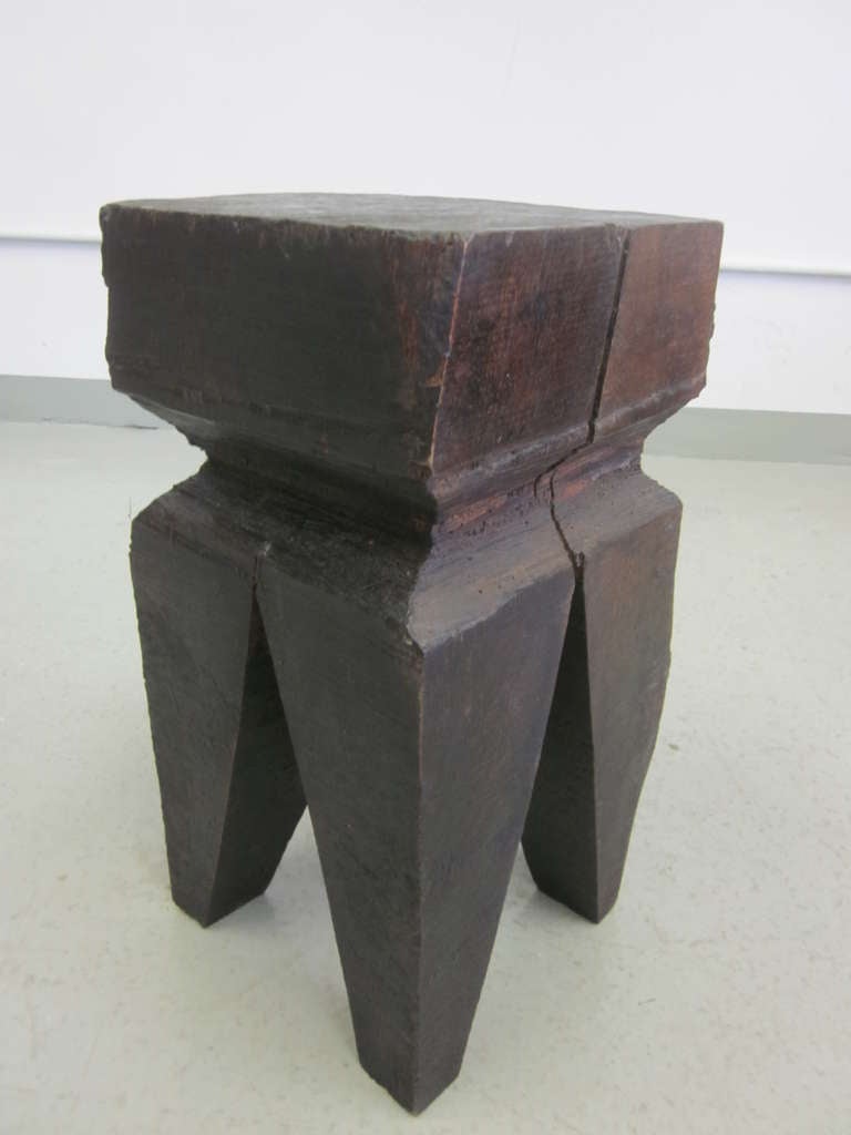 French Modern Craftsman Stool in the Manner of Brancusi 1