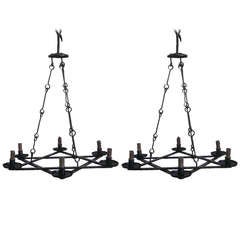Two Iconic French 'Star Form' Chandeliers Attributed to Raymond Subes 8