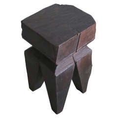 French Modern Craftsman Stool in the Manner of Brancusi