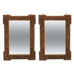 Two Large 'Chinese Red' French Colonial Mirrors 7