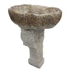 Antique French 18th Century Fosilized Limestone Sink and Supporting Column