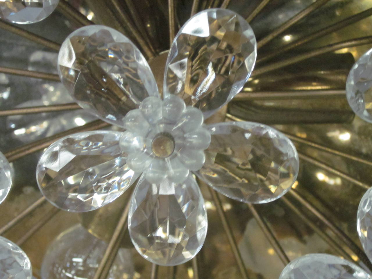 3 italienische Muranoglas-/Kristallfloristikleuchten aus der Mitte des Jahrhunderts im Angebot 3