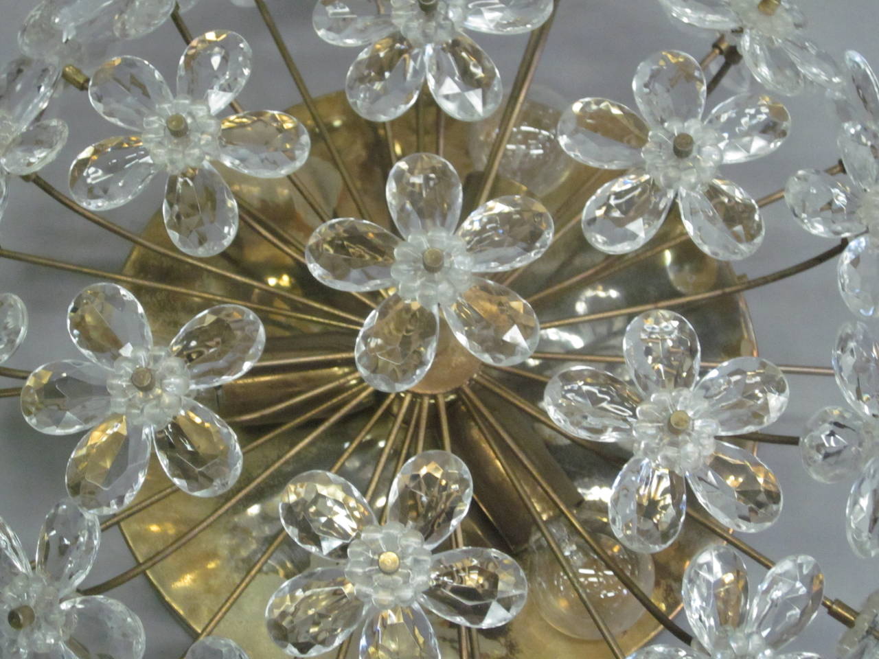 3 italienische Muranoglas-/Kristallfloristikleuchten aus der Mitte des Jahrhunderts im Angebot 1