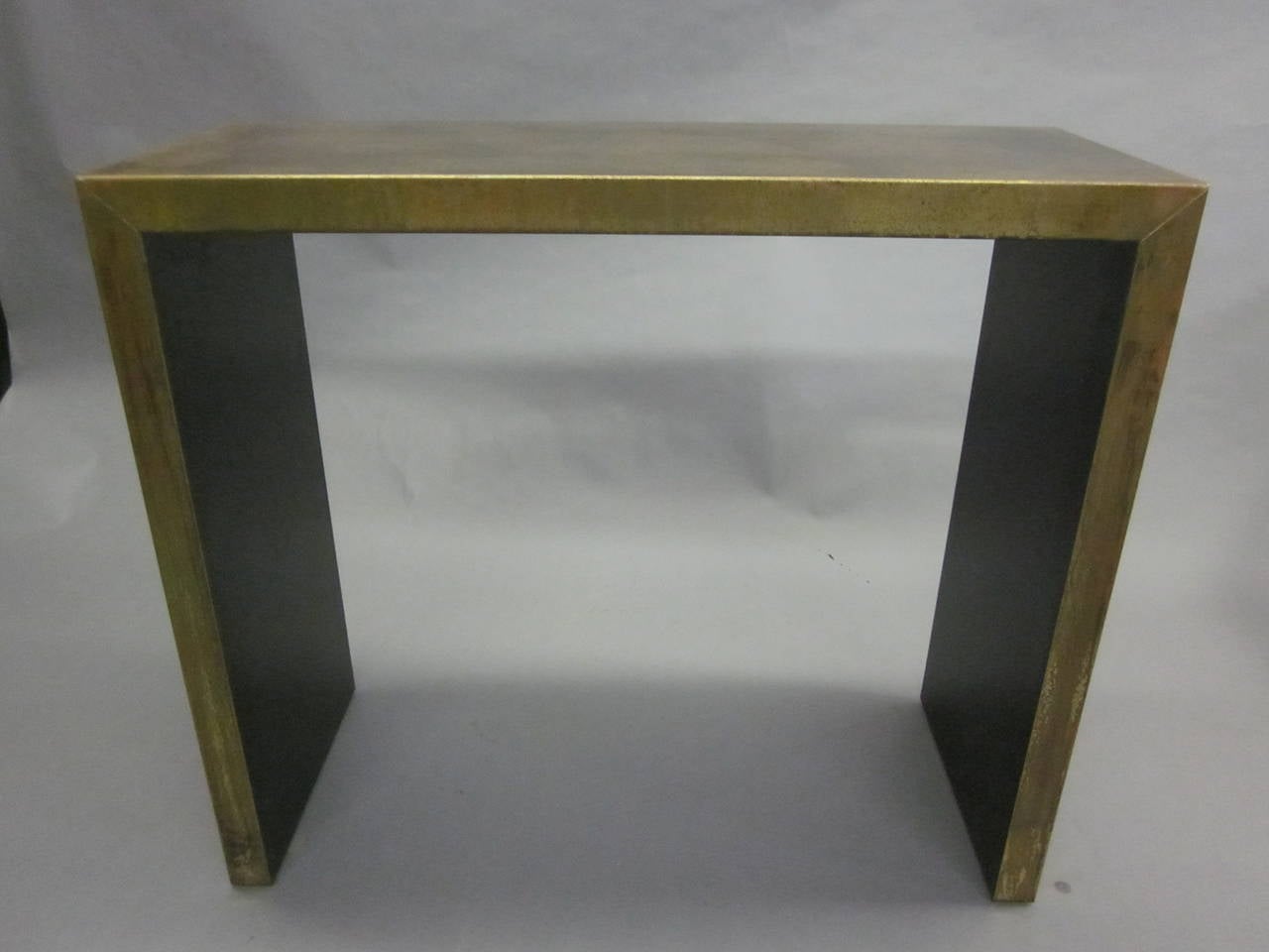 Italian Mid-Century Modern Patinated Brass Consoles, 1970 In Good Condition For Sale In New York, NY