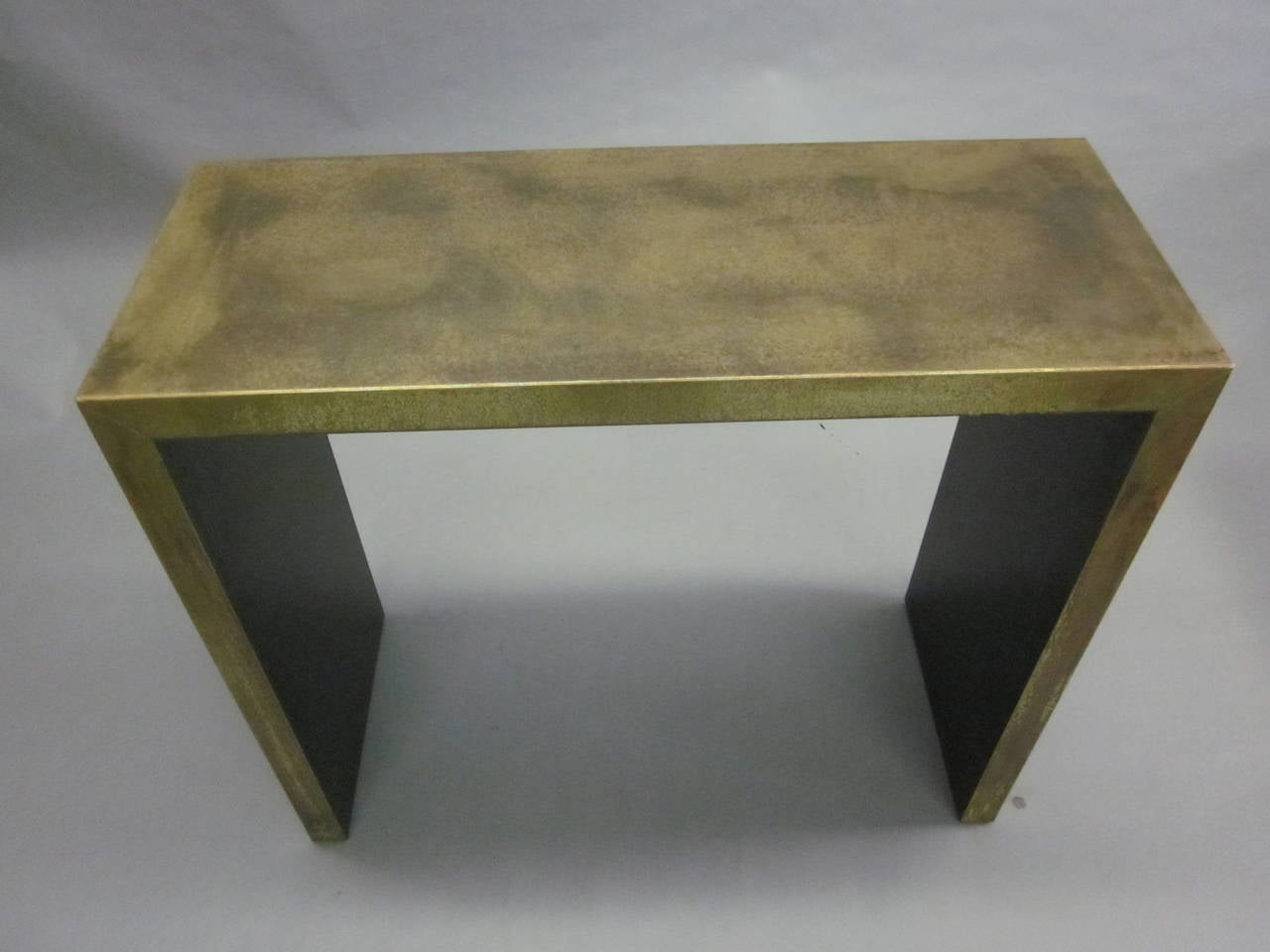 Italian Mid-Century Modern Patinated Brass Consoles, 1970 For Sale 1