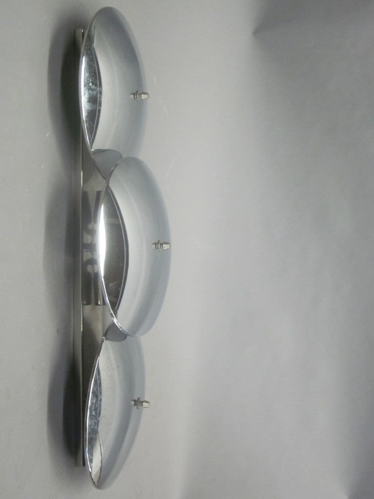 Mid-Century moderno Grande applique o soffitto a incasso in cromo italiano del Mid-Century Modern, Reggiani in vendita
