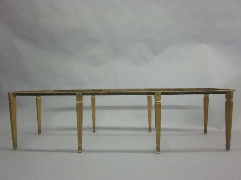 Mid-Century Modern Rare French Modern Neoclassical Gilt Bronze Coffee Table by Sue and Mare, 1925 For Sale