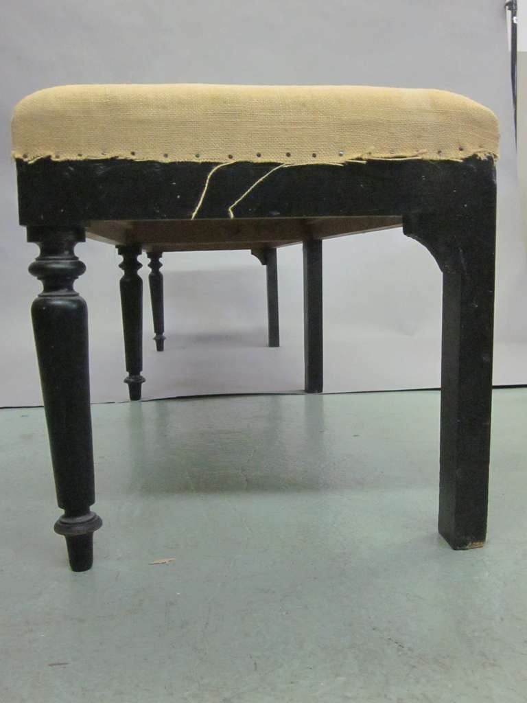 Canvas Two Large French Mid-Century Modern Neoclassical Carved Wood Benches circa 1930 For Sale