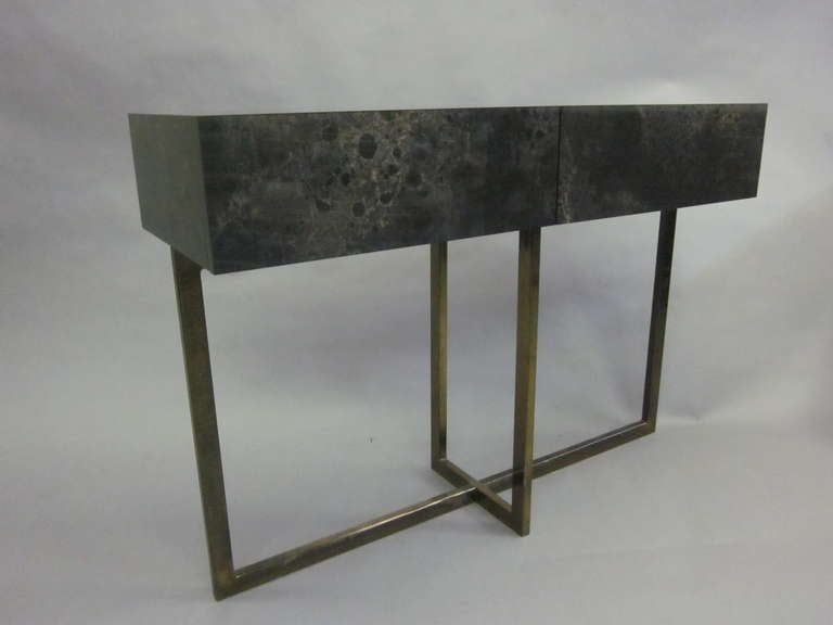 French Mid-Century Modern Credenza /Console / Sofa Table by Jacques Quinet, 1970 In Good Condition For Sale In New York, NY