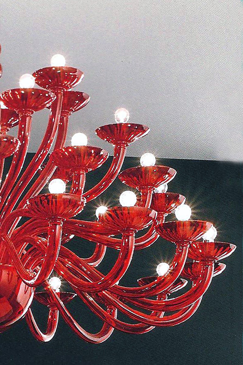 Lámpara de cristal de Murano de 4 niveles y 42 brazos, de estilo moderno italiano de mediados de siglo, hecha a medida Italiano en venta