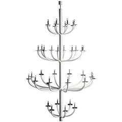 Monumental Italian Minimalist Murano Glass Chandelier 1